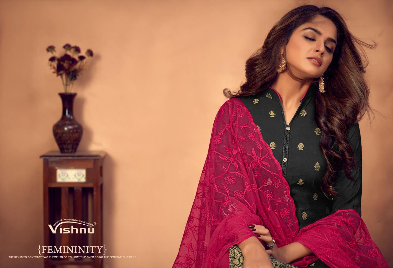 Vishnu Impex Launched Natalia Gadwal Jacquard Fancy Designer Dress Materials Suits Wholesale Dealer Surat