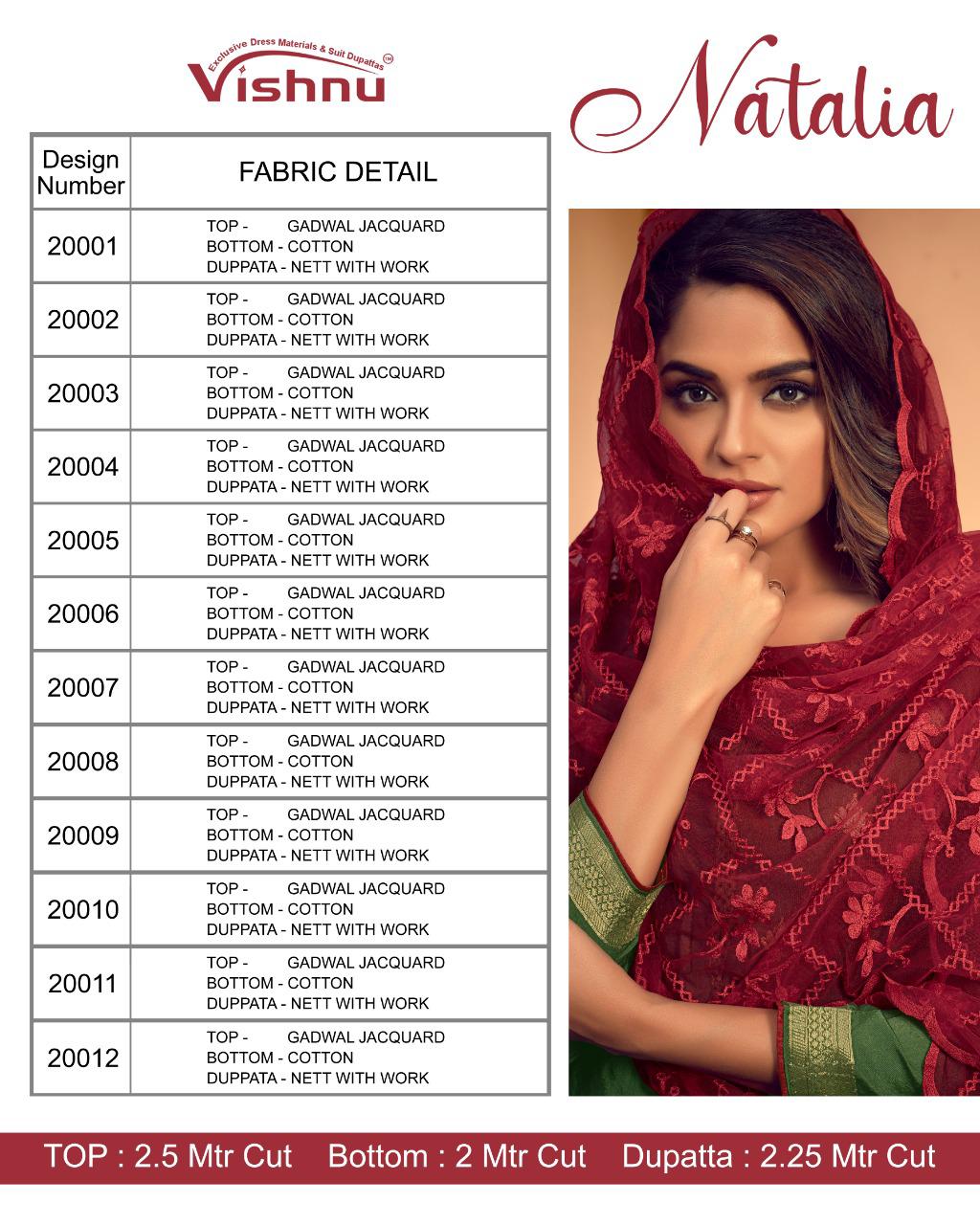 Vishnu Impex Launched Natalia Gadwal Jacquard Fancy Designer Dress Materials Suits Wholesale Dealer Surat