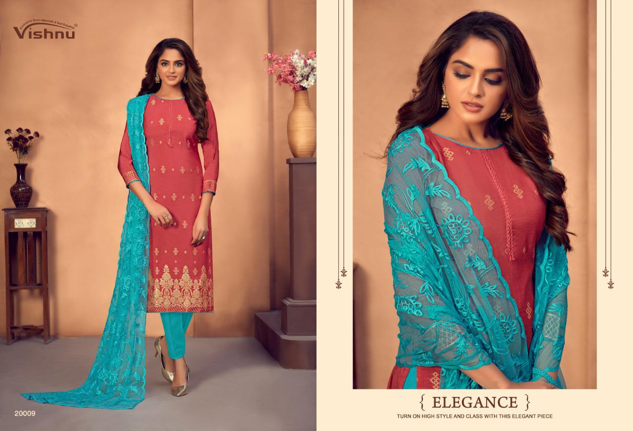 Vishnu Impex Launched Natalia Gadwal Jacquard Fancy Designer Dress Materials Suits Wholesale Dealer Surat