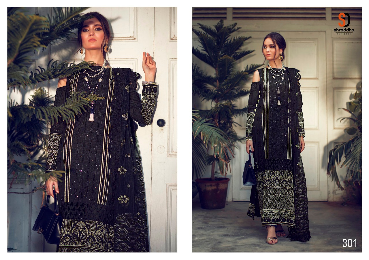 Shraddha Designer Launched Sana Safina Vol 3 Cambric Cotton With Heavy Embroidery Chicken Work Pakistani Suits Wholesaler Surat