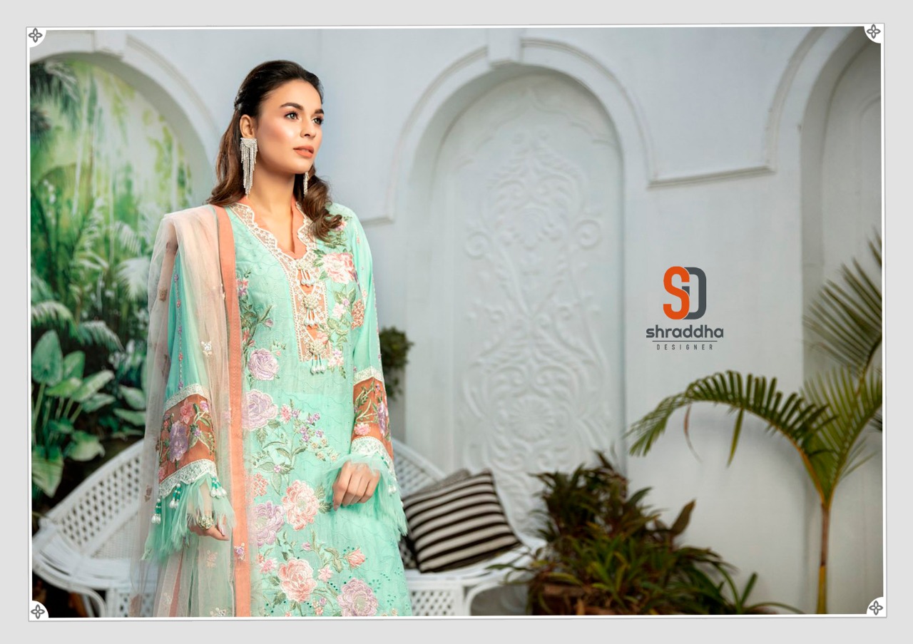 Shraddha Designer Launched Charizma Vol 4 Cambric Cotton With Chicken Embroidery Work Pakistani Suits Wholesale Dealer Surat