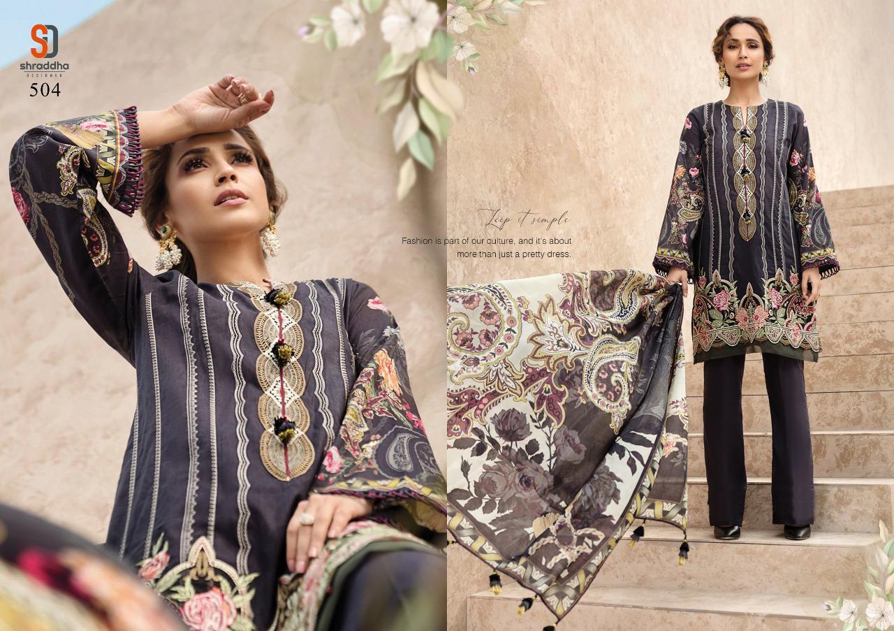 Shraddha Desogner Launched Vintage Vol 4 Lawn Cotton Printed Heavy Embroidery Salwar Suits Wholesale Dealer Surat