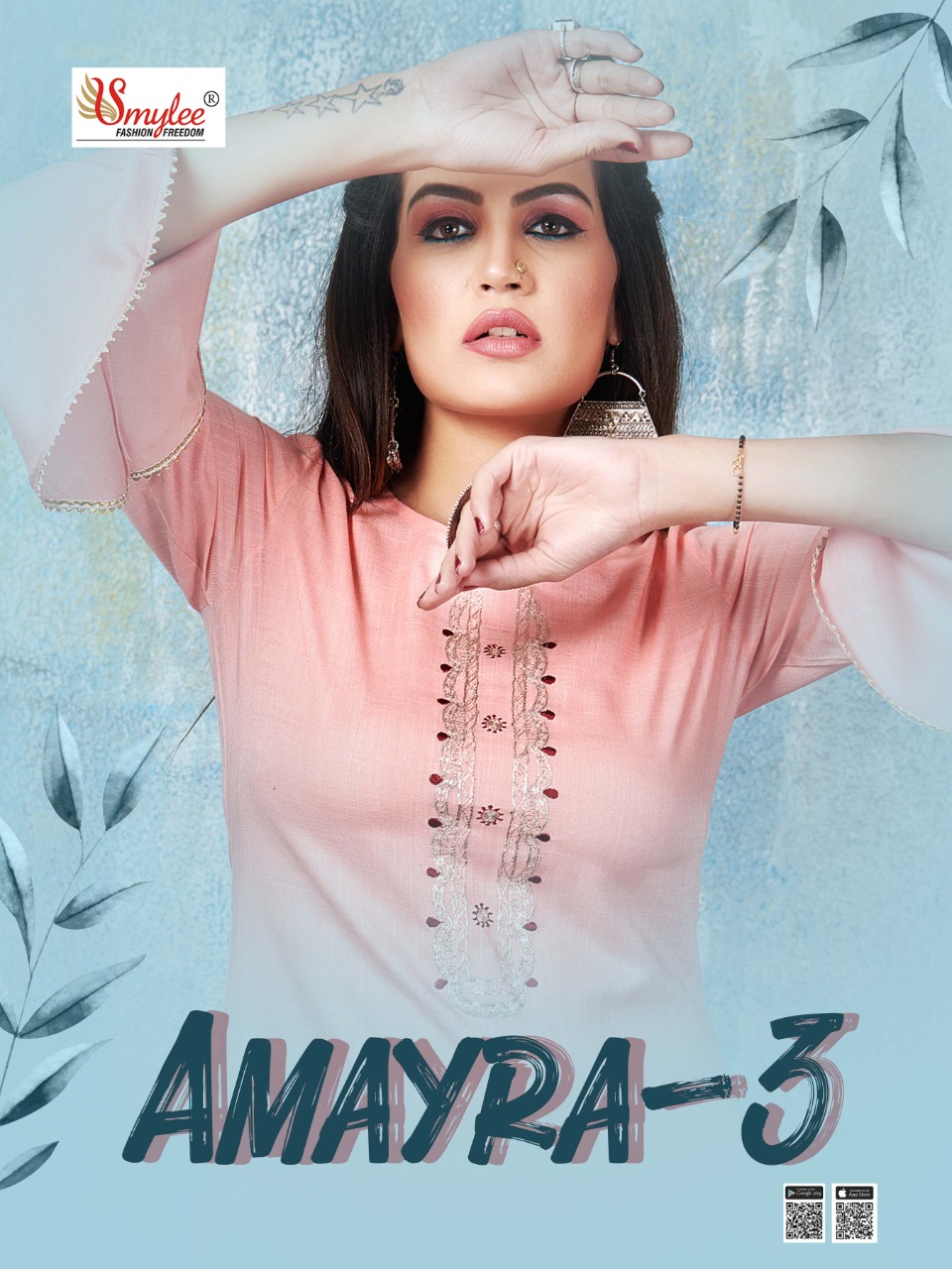 Smylee Fashion Launched Amayra Vol 3 Heavy Rayon Slub With Pitten Work Kurtis Wholesale Dealer Surat