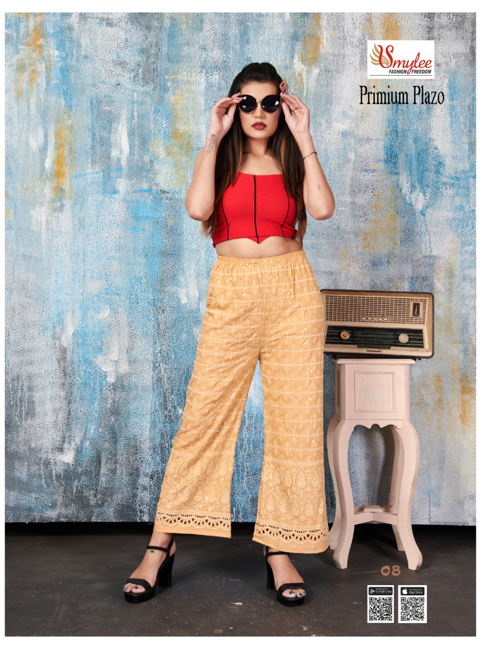 Smylee Fashion Launched Premium Plazo Vol 2 Rayon With Heavy Chicken Sequence Work Plazzo Wholesale Dealer Surat
