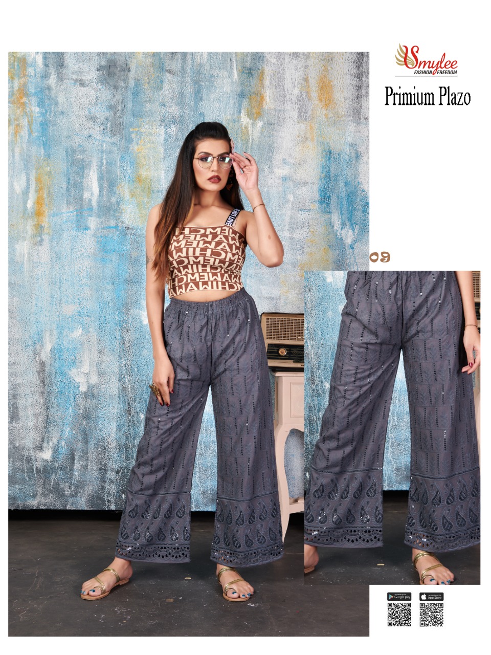 Smylee Fashion Launched Premium Plazo Vol 2 Rayon With Heavy Chicken Sequence Work Plazzo Wholesale Dealer Surat