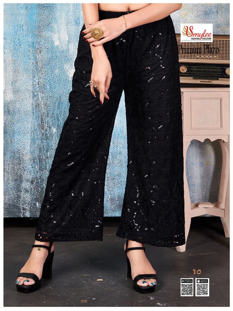 Smylee Fashion Launched Premium Plazo Vol 2 Rayon With Heavy Chicken Sequence Work Plazzo Wholesale Dealer Surat