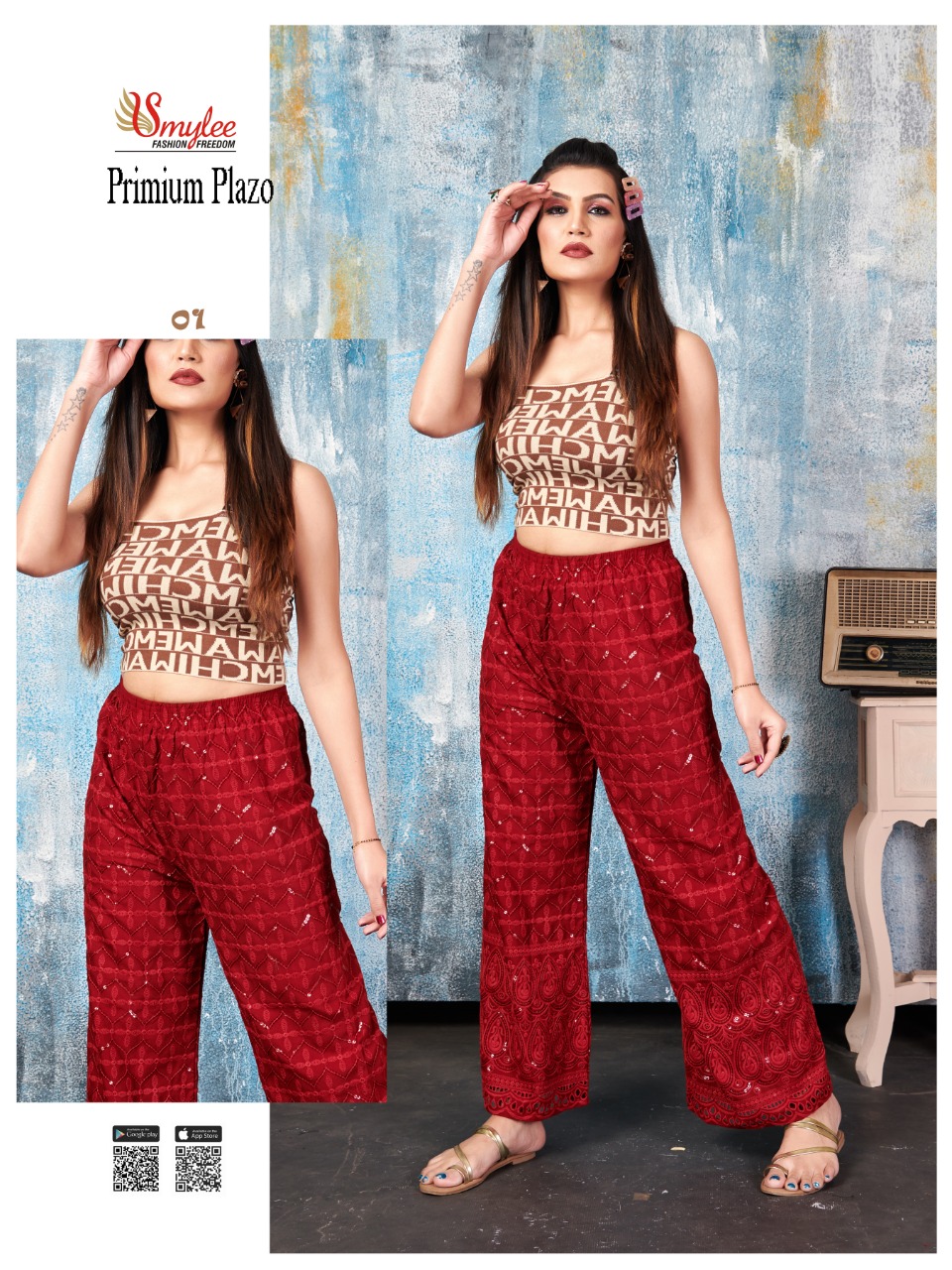 Smylee Fashion Launched Premium Plazo Vol 2 Rayon With Heavy Chicken Sequence Work Plazzo Wholesale Dealer Surat