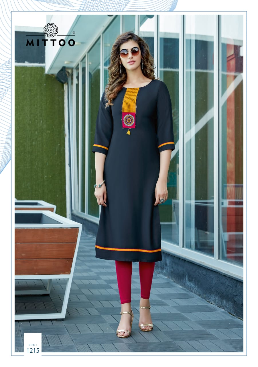 Mittoo Launched Palak Vol 24 Heavy Rayon Fancy Designer Regular Wear Kurtis Wholesale Dealer Surat