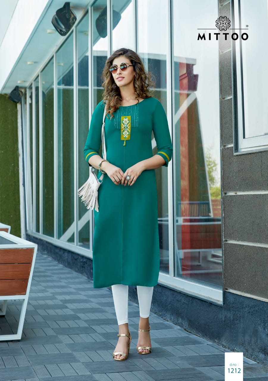 Mittoo Launched Palak Vol 24 Heavy Rayon Fancy Designer Regular Wear Kurtis Wholesale Dealer Surat