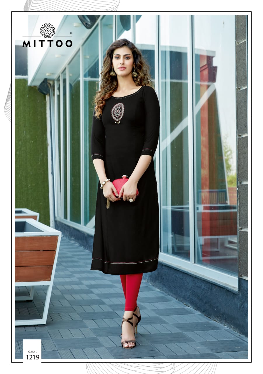 Mittoo Launched Palak Vol 24 Heavy Rayon Fancy Designer Regular Wear Kurtis Wholesale Dealer Surat