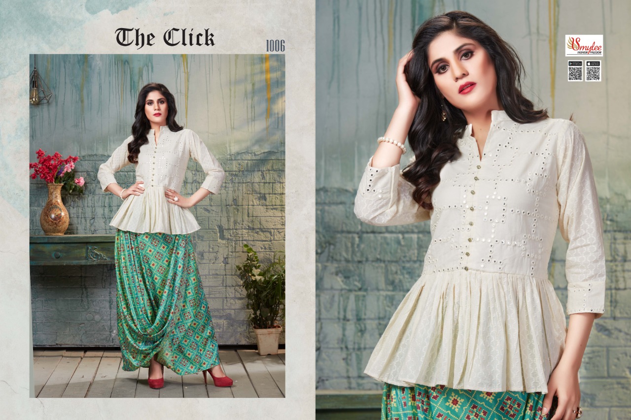 Smylee Fashion Launched The Click All Diffrent Heavy Fabrics Fancy Designer Party Wear  Kurtis Wholesale Dealer Surat