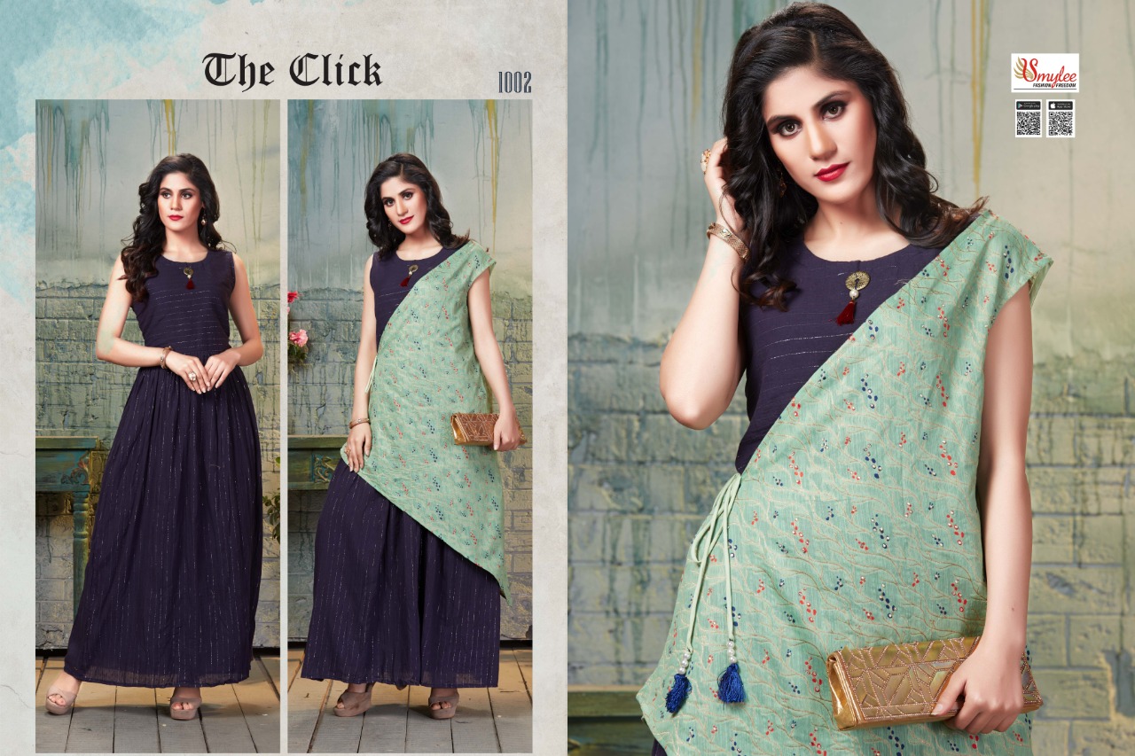 Smylee Fashion Launched The Click All Diffrent Heavy Fabrics Fancy Designer Party Wear  Kurtis Wholesale Dealer Surat