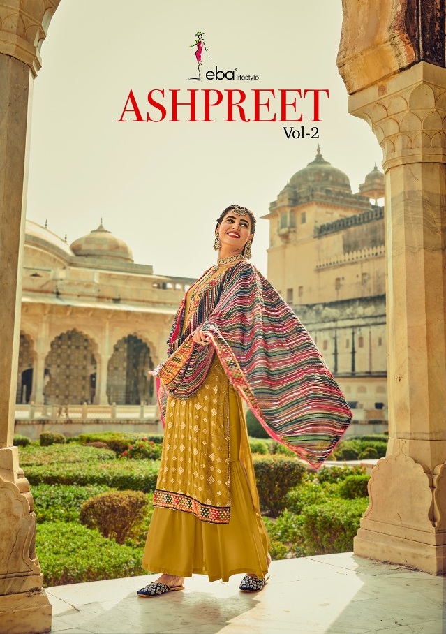 Eba Lifestyle Presents Ashpreet Vol 2 Heavy Chinon With Heavy Embroidery Daimond Work Salwar Suits Wholesale Dealer Surat