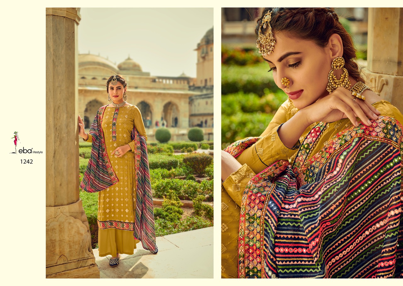 Eba Lifestyle Presents Ashpreet Vol 2 Heavy Chinon With Heavy Embroidery Daimond Work Salwar Suits Wholesale Dealer Surat