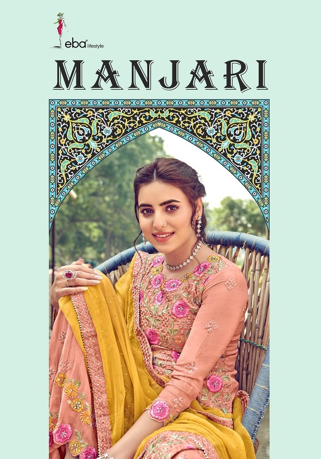 Eba Lifestyle Launched Manjari Fox Georgette With Fancy Embroidery Daimond Work Salwar Kameez Wholesale Dealer Surat