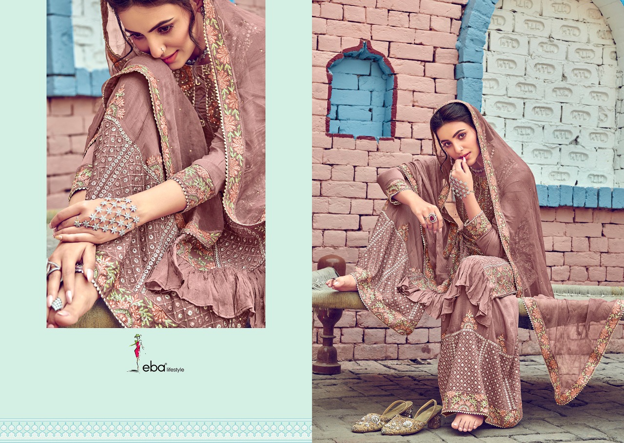Eba Lifestyle Launched Manjari Fox Georgette With Fancy Embroidery Daimond Work Salwar Kameez Wholesale Dealer Surat
