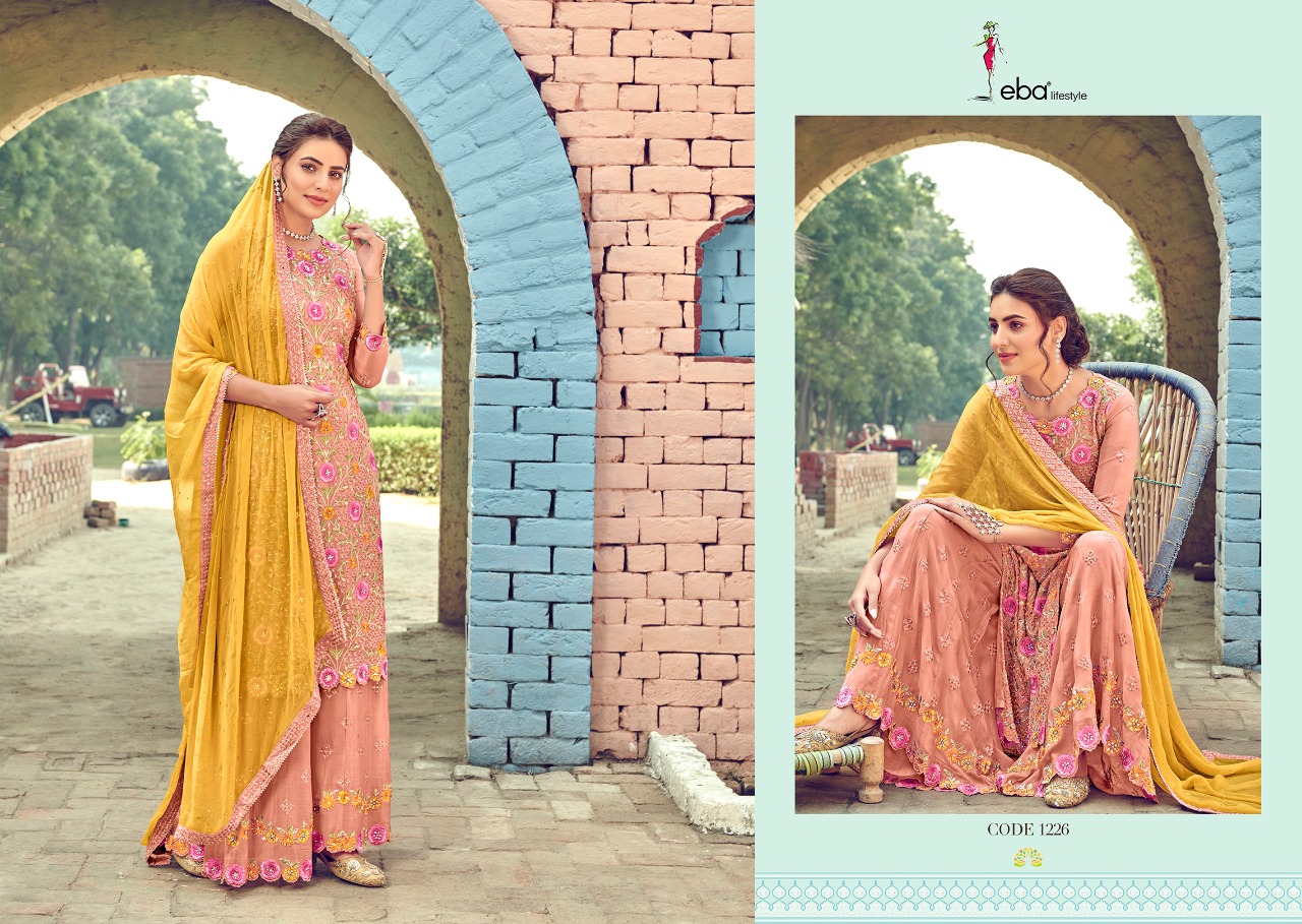 Eba Lifestyle Launched Manjari Fox Georgette With Fancy Embroidery Daimond Work Salwar Kameez Wholesale Dealer Surat