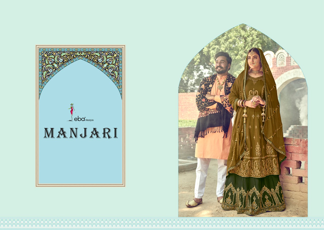 Eba Lifestyle Launched Manjari Fox Georgette With Fancy Embroidery Daimond Work Salwar Kameez Wholesale Dealer Surat