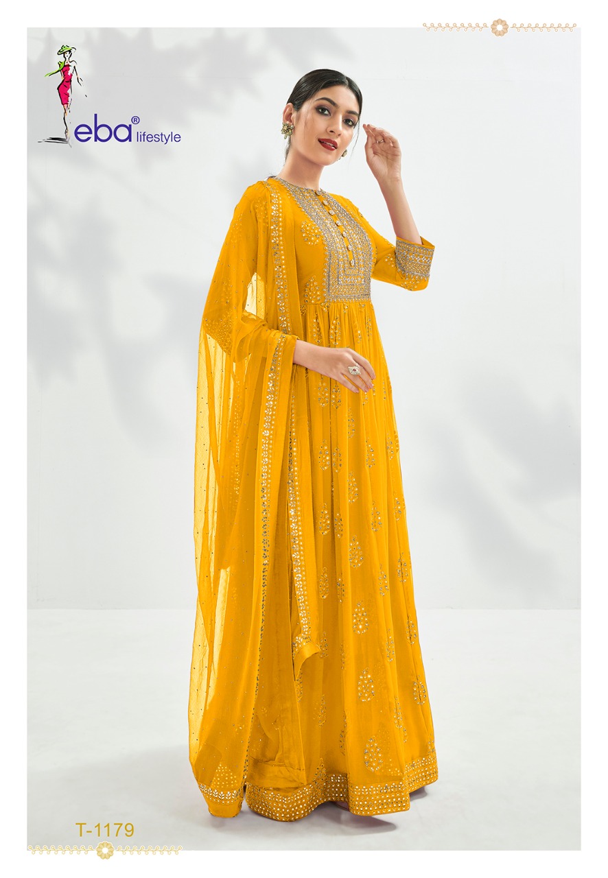 Eba Lifestyle Launched Prime Rose Titenum Pure Georgette With Heavy Embroidery Work Salwar Kameez Wholesale Dealer Surat