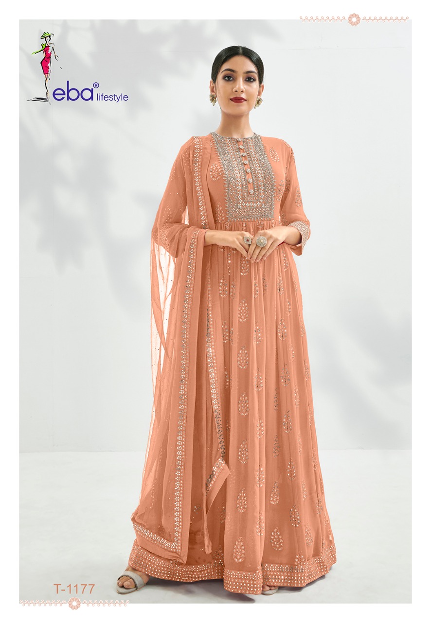 Eba Lifestyle Launched Prime Rose Titenum Pure Georgette With Heavy Embroidery Work Salwar Kameez Wholesale Dealer Surat