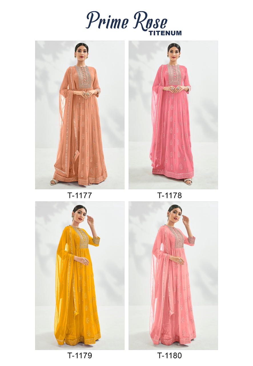 Eba Lifestyle Launched Prime Rose Titenum Pure Georgette With Heavy Embroidery Work Salwar Kameez Wholesale Dealer Surat