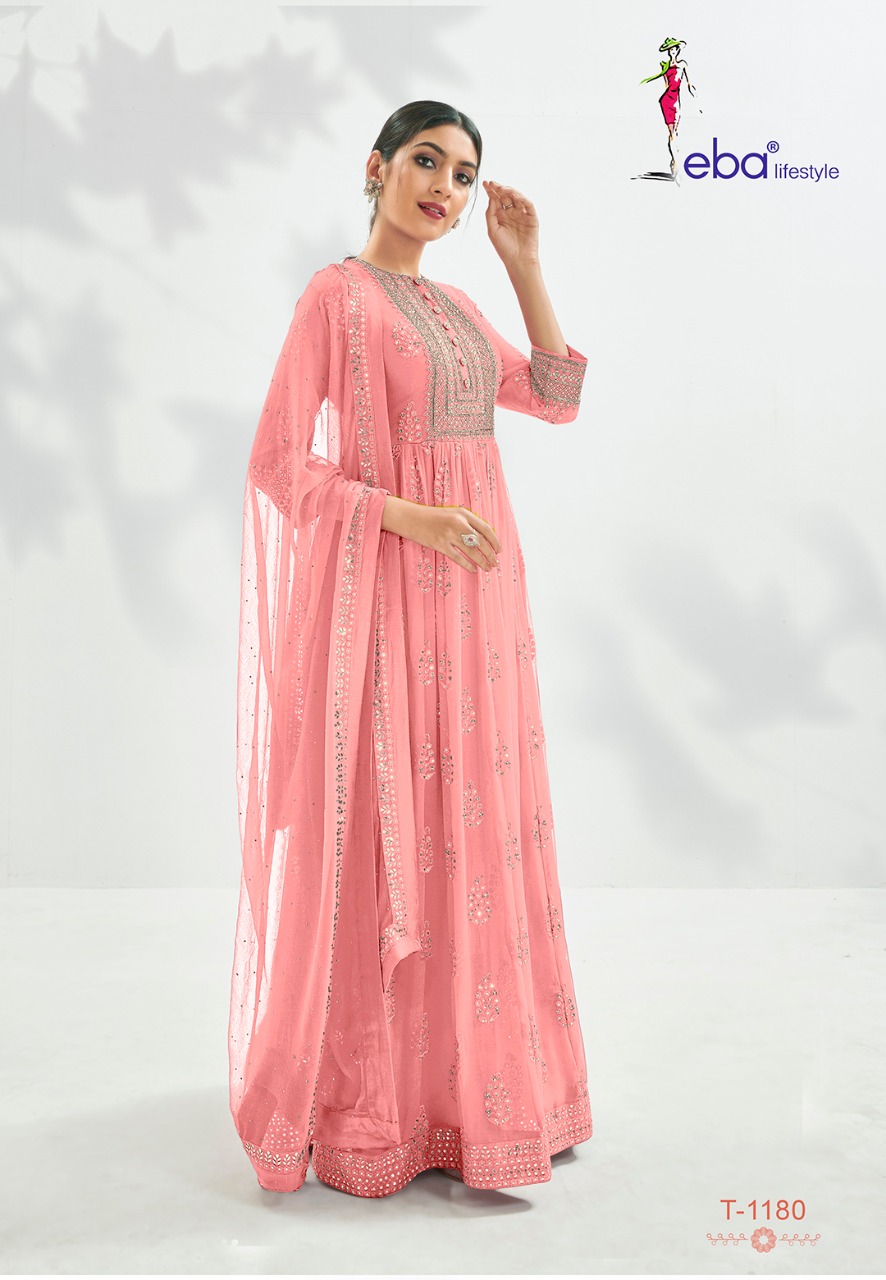 Eba Lifestyle Launched Prime Rose Titenum Pure Georgette With Heavy Embroidery Work Salwar Kameez Wholesale Dealer Surat