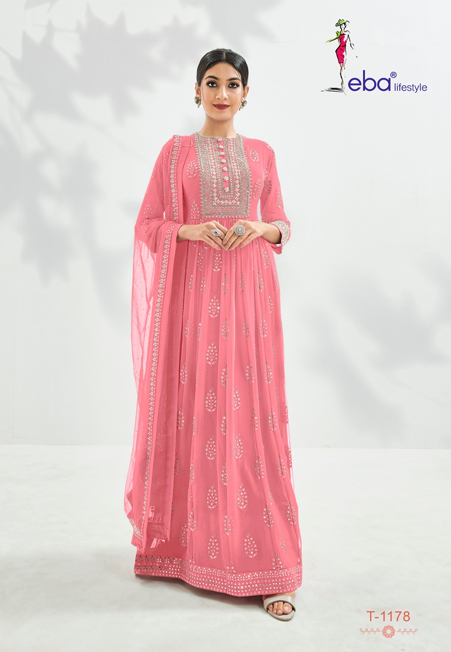 Eba Lifestyle Launched Prime Rose Titenum Pure Georgette With Heavy Embroidery Work Salwar Kameez Wholesale Dealer Surat