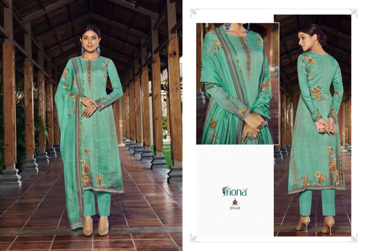 Fiona Launched Kangana Pure Jam With Embroidery Neck Hand Work Dress Material Salwar Suits Wholesale Dealer Surat