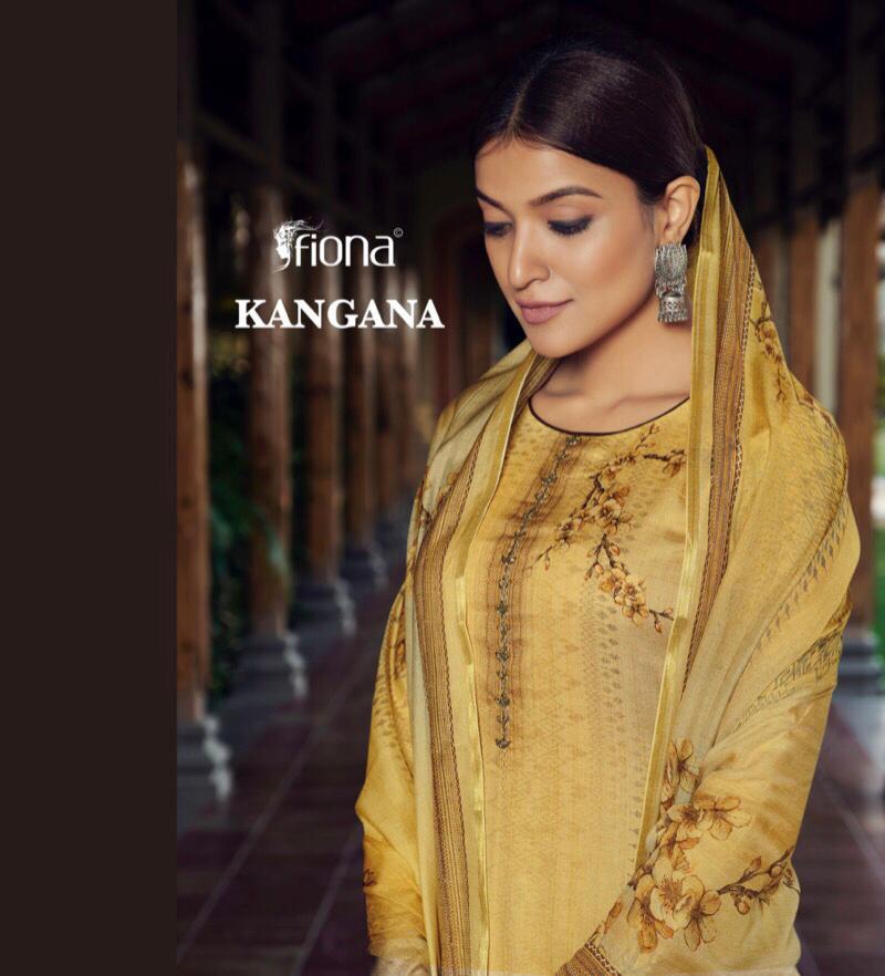 Fiona Launched Kangana Pure Jam With Embroidery Neck Hand Work Dress Material Salwar Suits Wholesale Dealer Surat