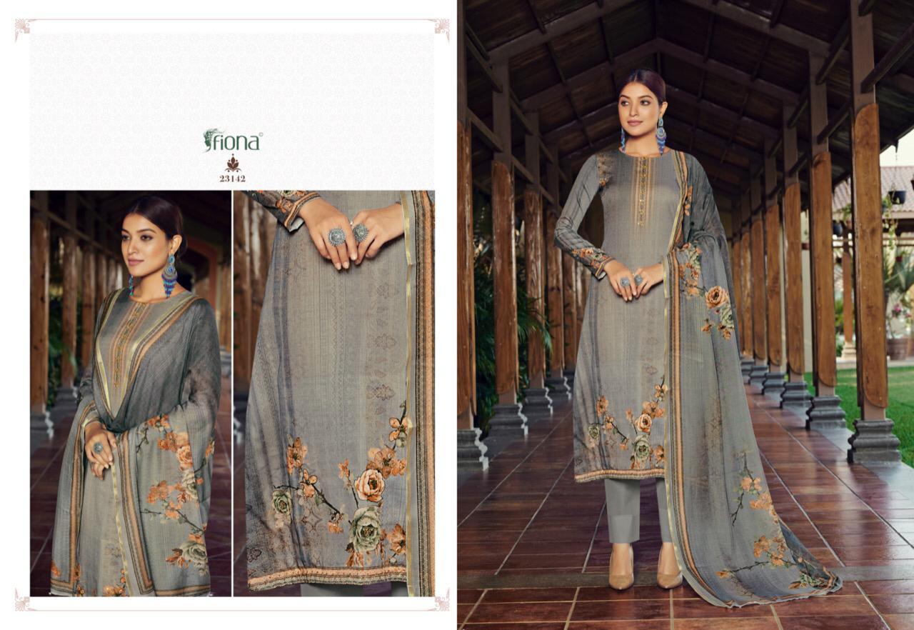Fiona Launched Kangana Pure Jam With Embroidery Neck Hand Work Dress Material Salwar Suits Wholesale Dealer Surat
