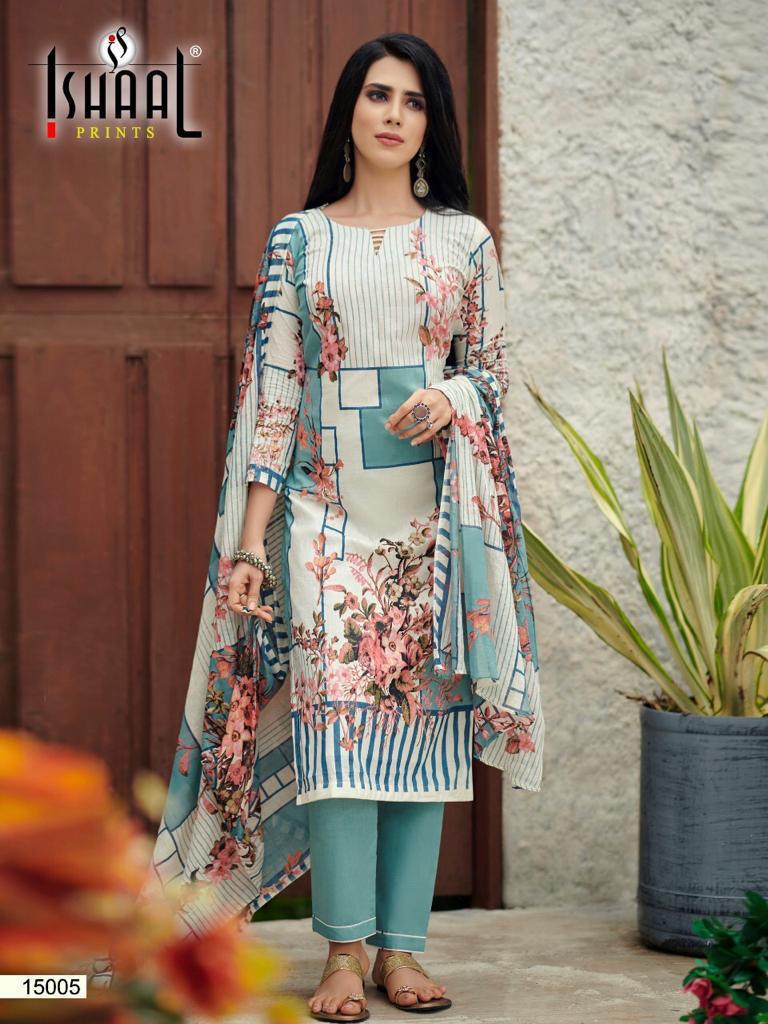 Ishaal Prints Launched Gulmohar Vol 15 Nx Pure Lawn Dress Material Salwar Suits Wholesale Dealer Surat