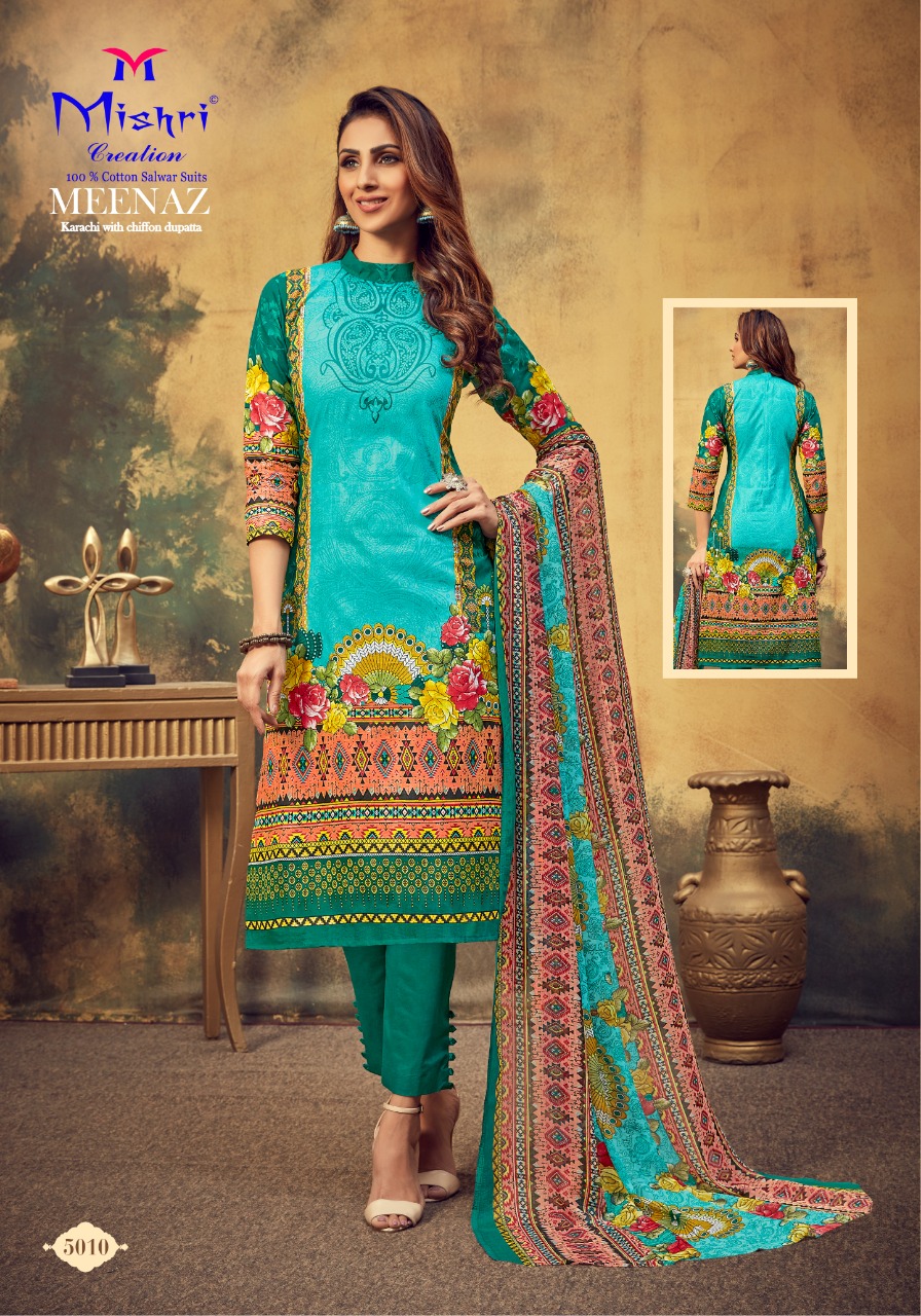 Mishri Creation Presents Meenaz Vol 5 Pure Cotton With Karachi Print Dress Material Suits Wholesale Dealer Surat