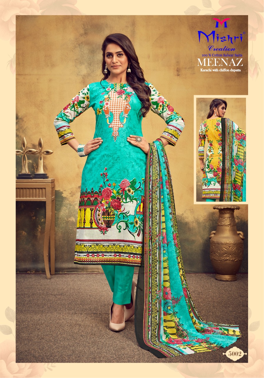 Mishri Creation Presents Meenaz Vol 5 Pure Cotton With Karachi Print Dress Material Suits Wholesale Dealer Surat