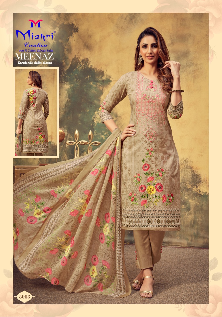 Mishri Creation Presents Meenaz Vol 5 Pure Cotton With Karachi Print Dress Material Suits Wholesale Dealer Surat