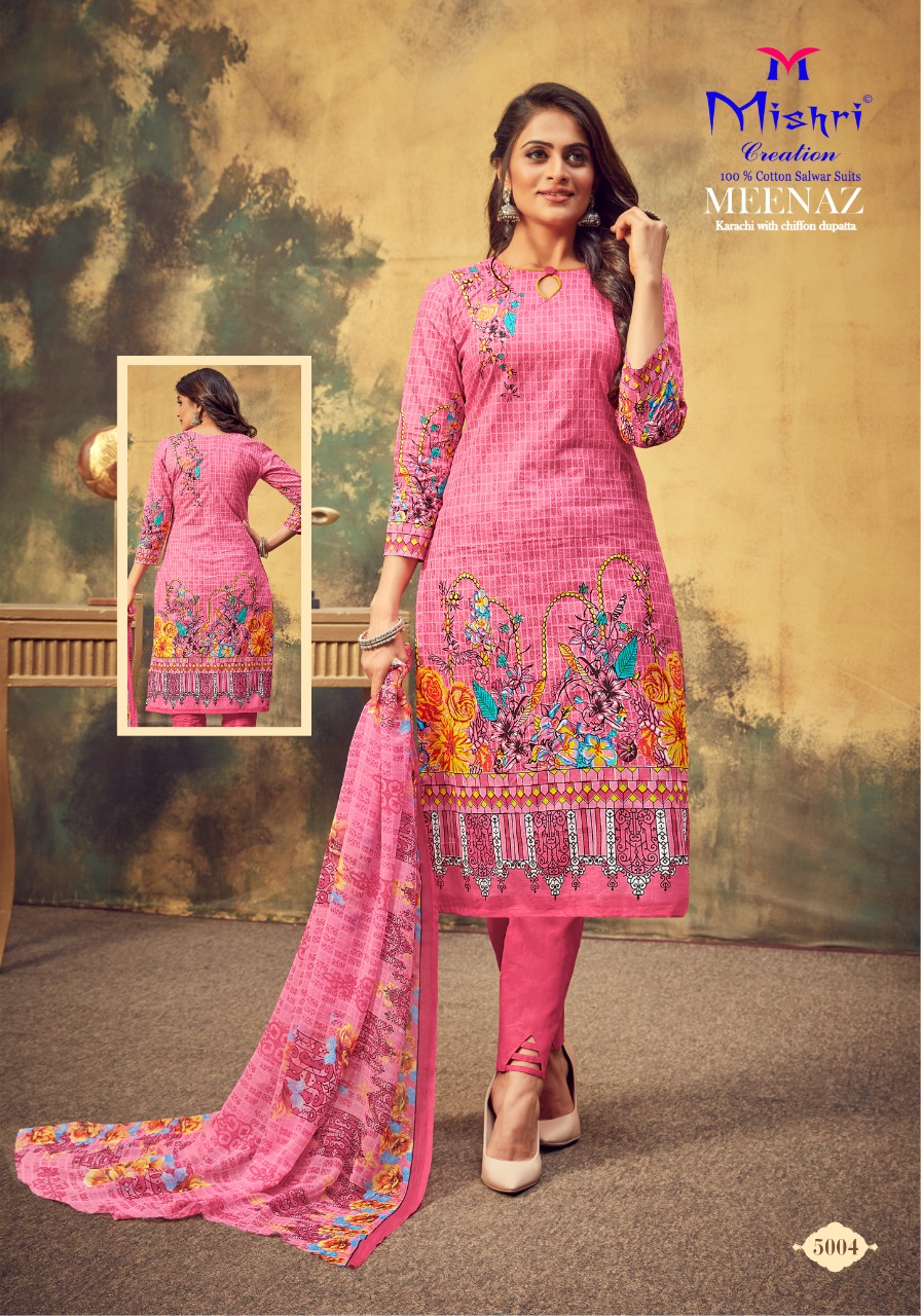 Mishri Creation Presents Meenaz Vol 5 Pure Cotton With Karachi Print Dress Material Suits Wholesale Dealer Surat