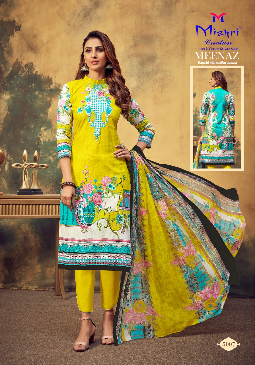 Mishri Creation Presents Meenaz Vol 5 Pure Cotton With Karachi Print Dress Material Suits Wholesale Dealer Surat
