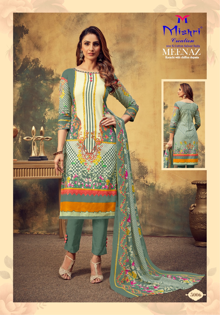 Mishri Creation Presents Meenaz Vol 5 Pure Cotton With Karachi Print Dress Material Suits Wholesale Dealer Surat