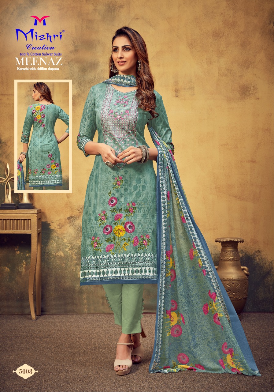 Mishri Creation Presents Meenaz Vol 5 Pure Cotton With Karachi Print Dress Material Suits Wholesale Dealer Surat