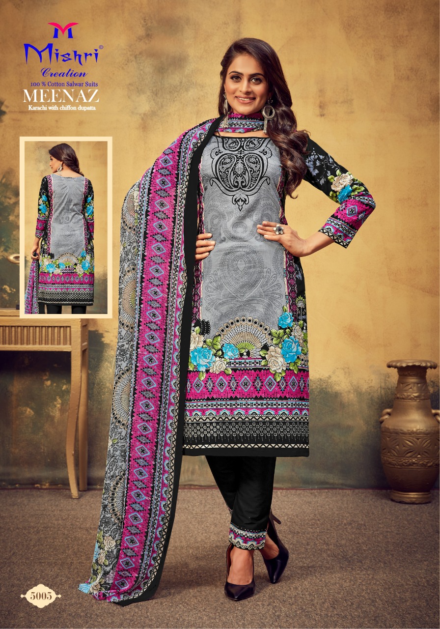 Mishri Creation Presents Meenaz Vol 5 Pure Cotton With Karachi Print Dress Material Suits Wholesale Dealer Surat