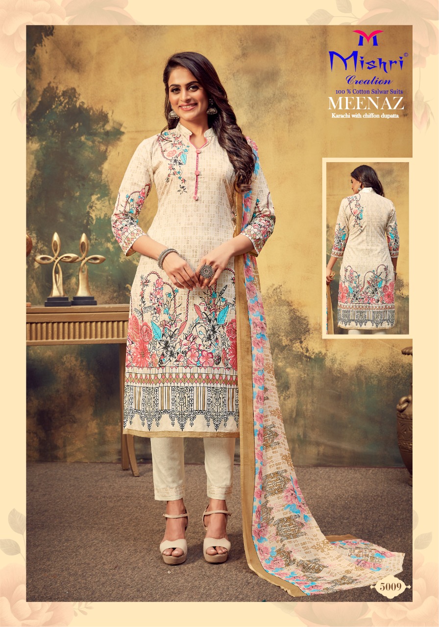 Mishri Creation Presents Meenaz Vol 5 Pure Cotton With Karachi Print Dress Material Suits Wholesale Dealer Surat