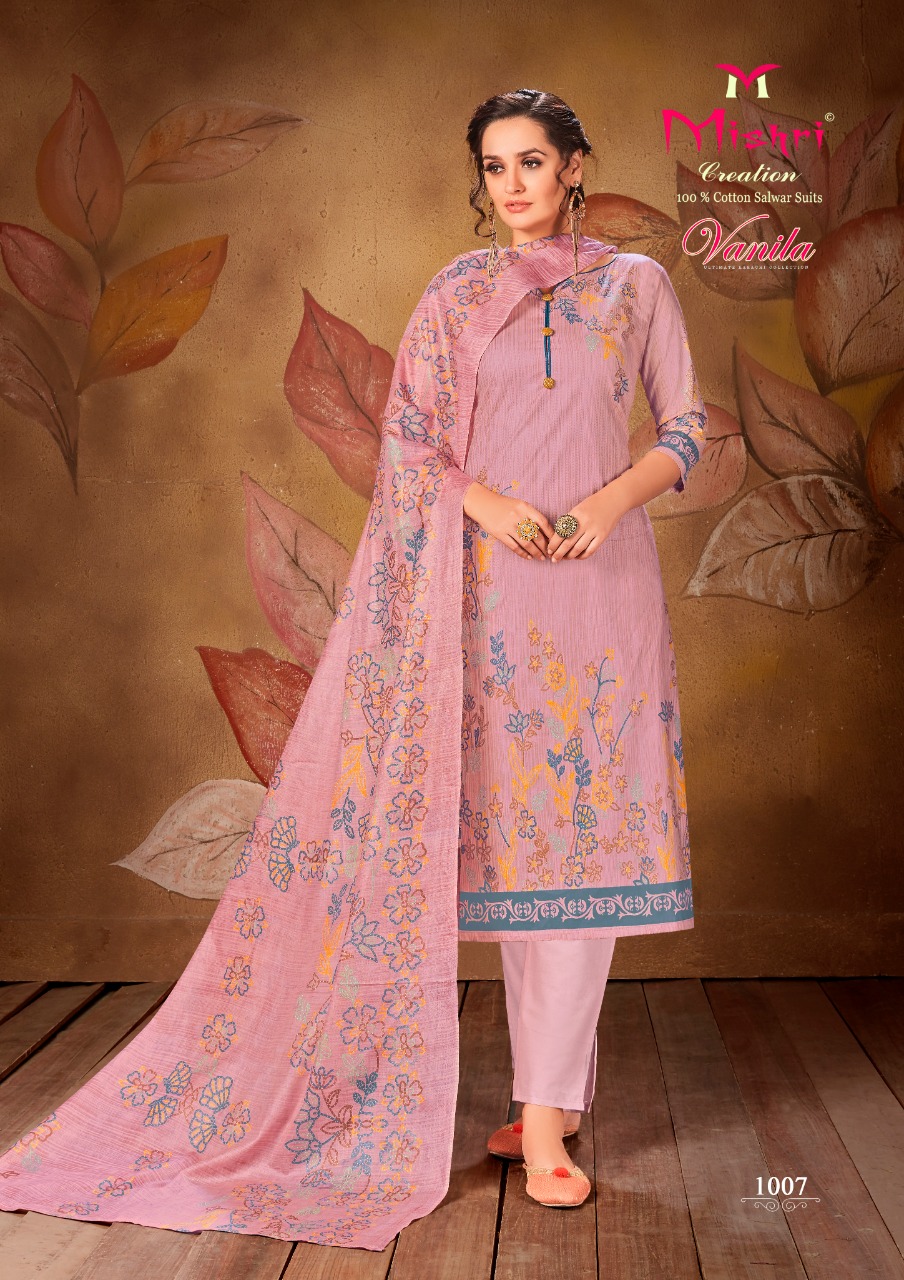 Mishri Creation Vanila Heavy Pure Cotton With Fancy Print Casual Wear Dress Material Salwar Suits Wholesale Dealer Surat