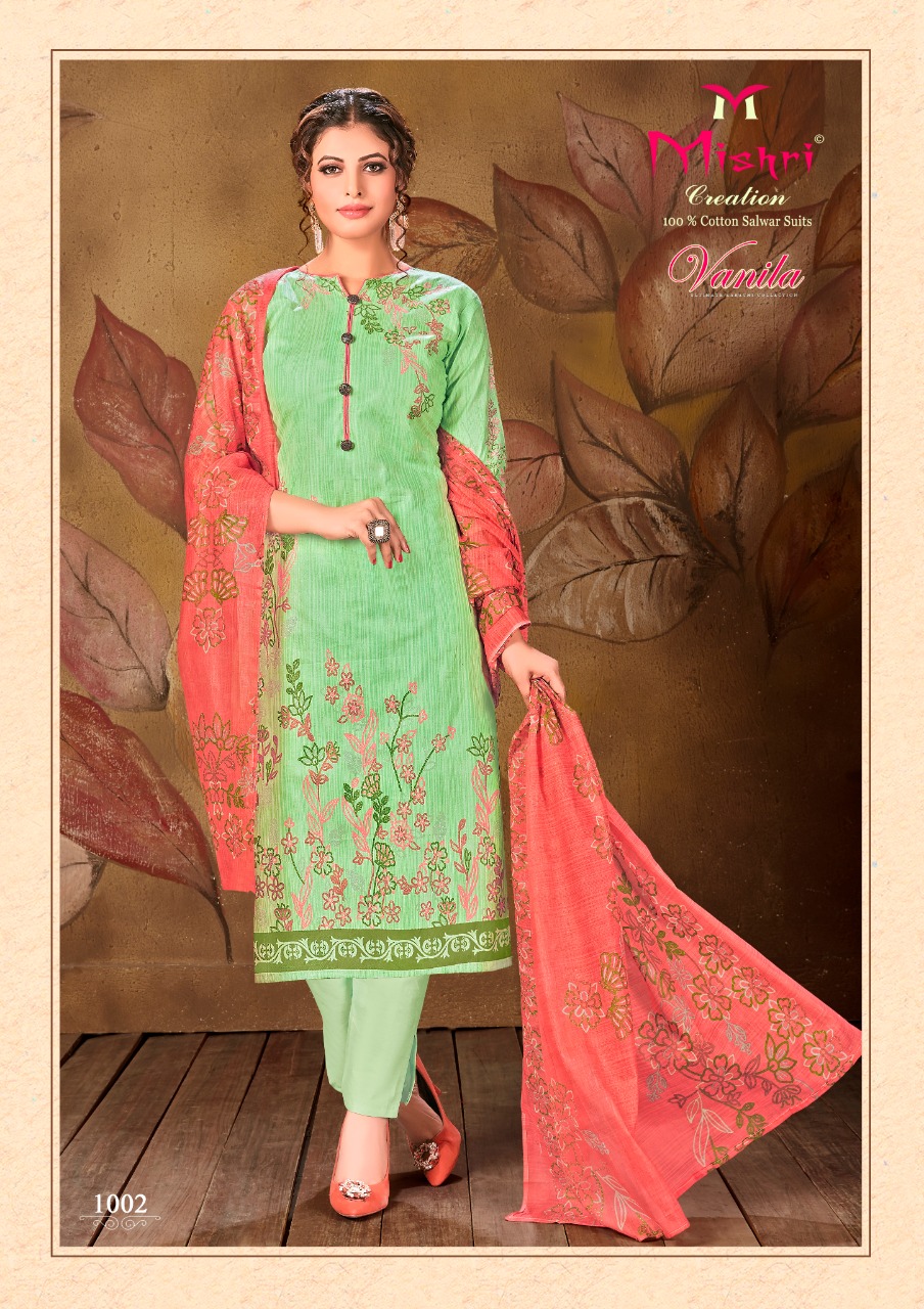 Mishri Creation Vanila Heavy Pure Cotton With Fancy Print Casual Wear Dress Material Salwar Suits Wholesale Dealer Surat