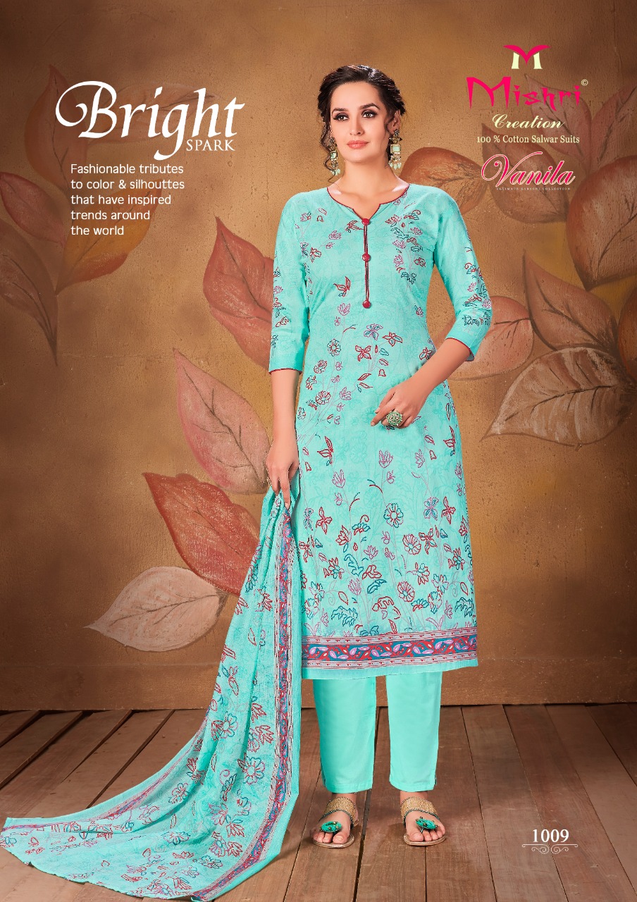 Mishri Creation Vanila Heavy Pure Cotton With Fancy Print Casual Wear Dress Material Salwar Suits Wholesale Dealer Surat
