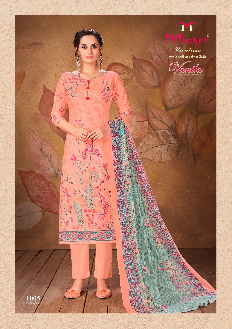 Mishri Creation Vanila Heavy Pure Cotton With Fancy Print Casual Wear Dress Material Salwar Suits Wholesale Dealer Surat