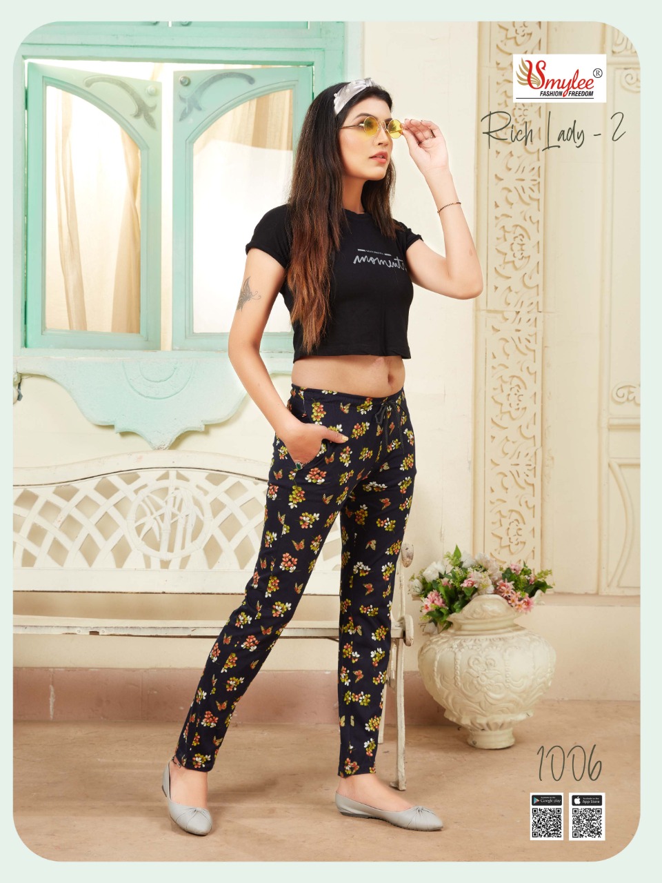 Smylee Fashion Presents Rich Lady Vol 2 Discharge Procian Sinker Hosiery Fancy Designer Bottoms Wholesale Dealer Surat