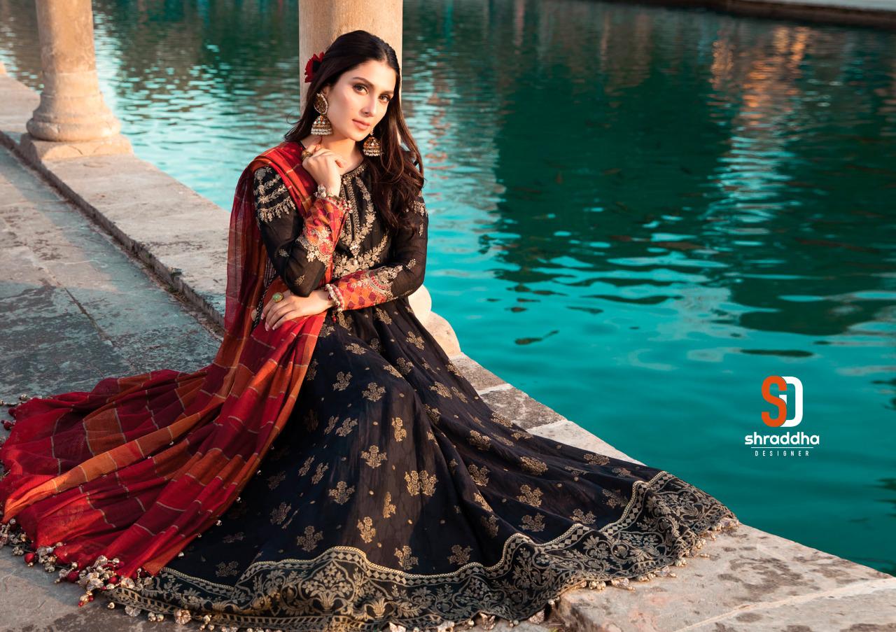 Shraddha Designer Launched Maria B Lawn Vol 2 Lawn Cotton Printed With Heavy Embroidery Work Salwar Kameez Wholesaler Surat