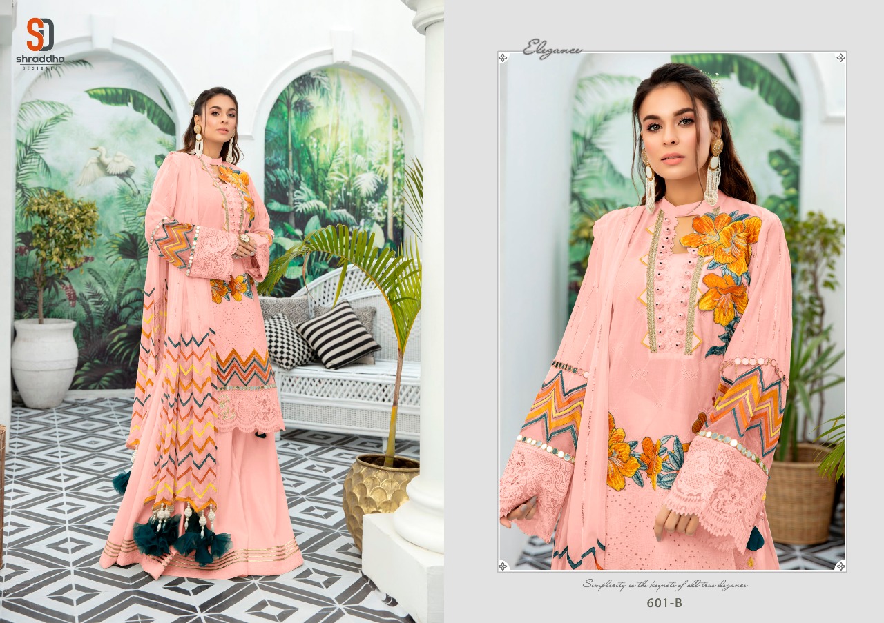 Shraddha Designer Launched Charizma Colour Edition Cambric Cotton With Chicken Embroidery Pakistani Suits Wholesaler Surat