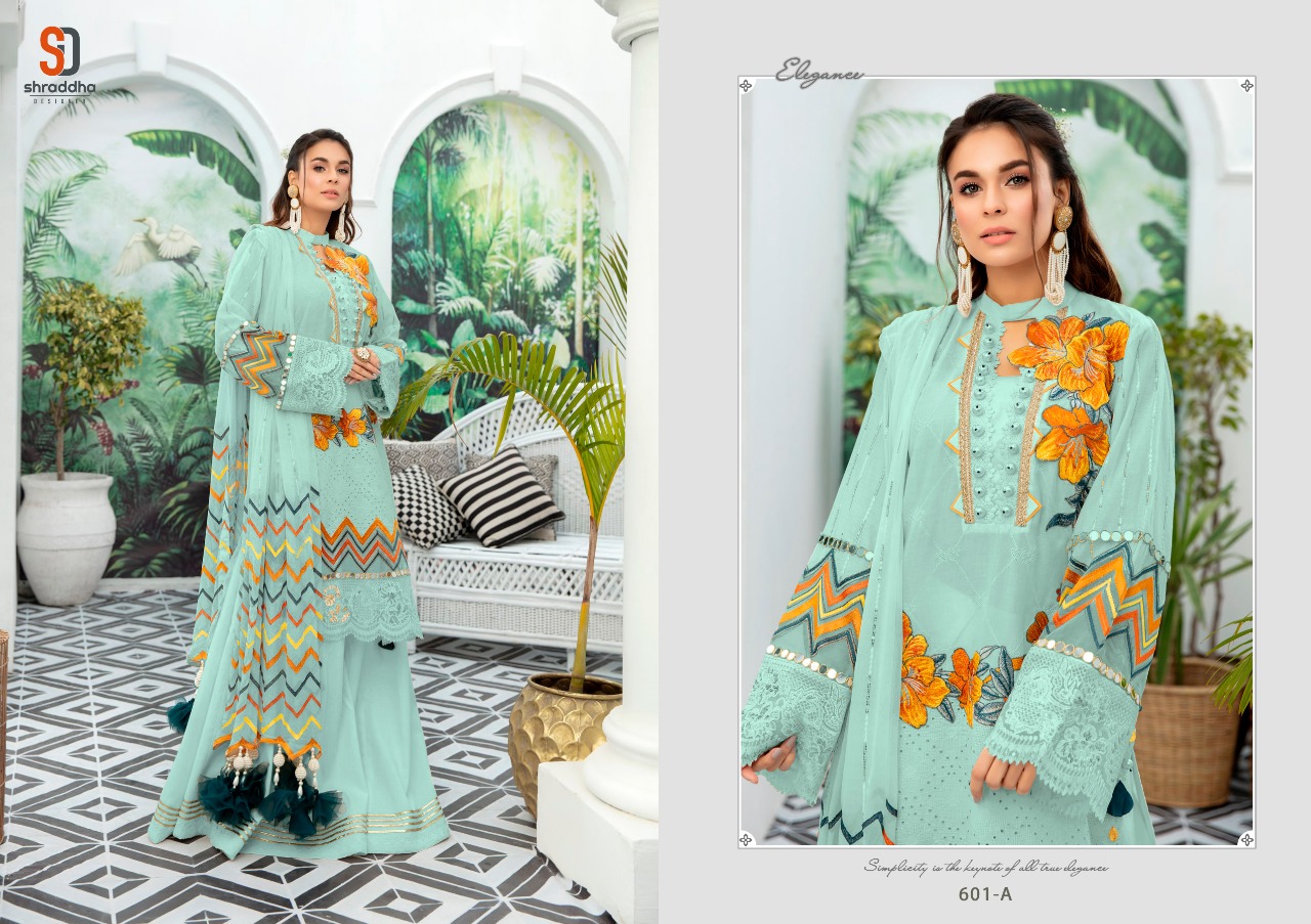 Shraddha Designer Launched Charizma Colour Edition Cambric Cotton With Chicken Embroidery Pakistani Suits Wholesaler Surat
