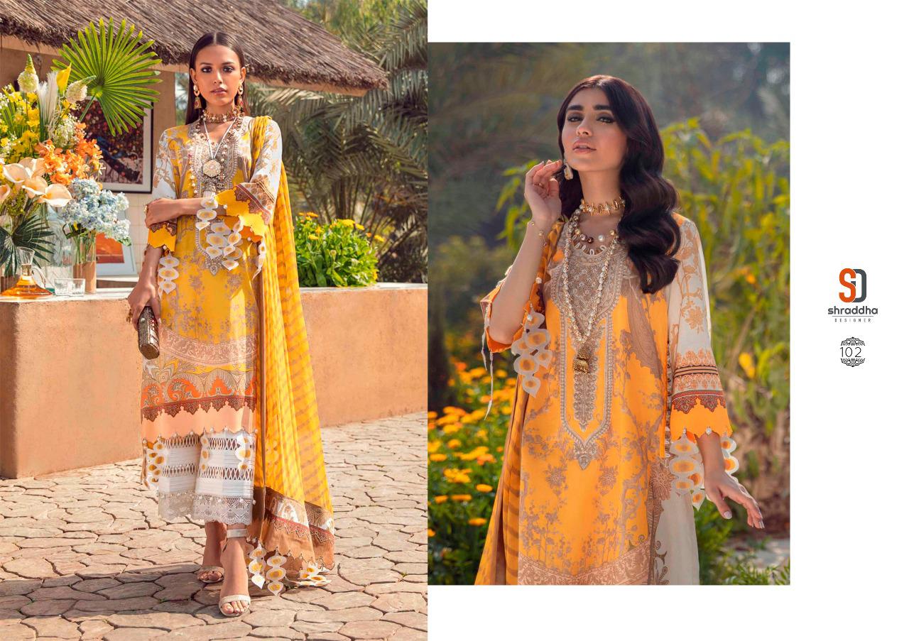 Shraddha Designer Presents Sana Safina Print Collection Lawn Cotton Print With Embroidery Work Pakistani Suits Wholesaler Surat