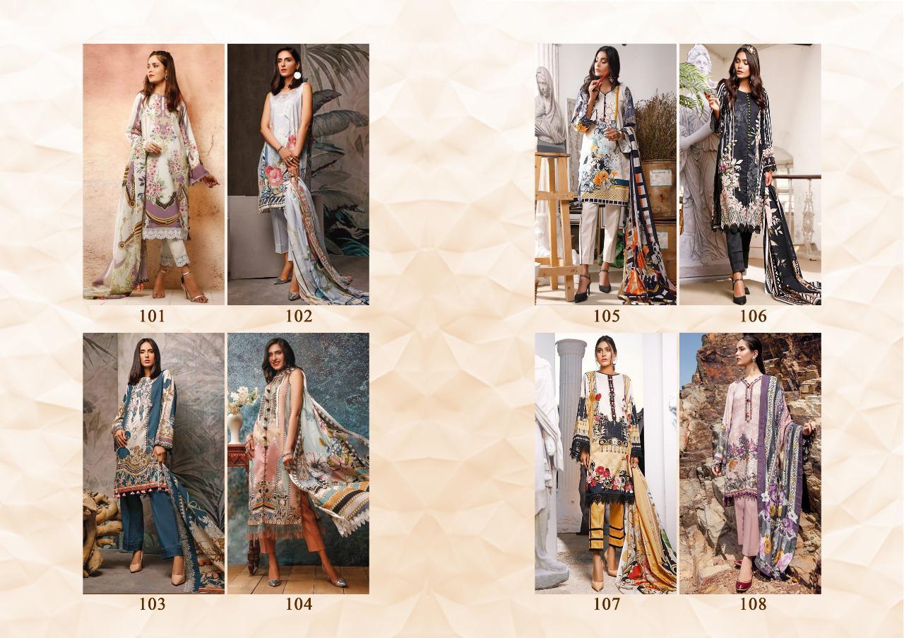 Shraddha Designer Launched Mahgul Vol 1 Lawn Cotton Print With Heavy Embroidery Work Salwar Suits Wholesale Dealer Surat